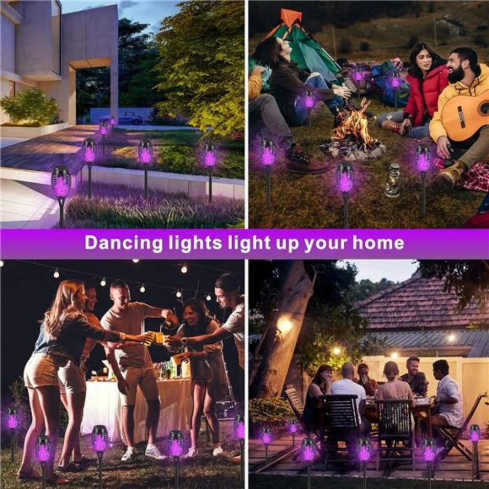 Solar Lights Outdoor Waterproof, 10 Pack with Flickering Flame